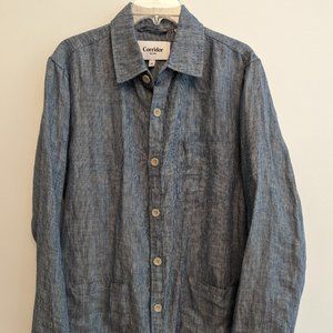 Corridor Linen Overshirt: Small: Indigo